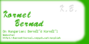 kornel bernad business card